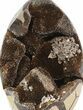 Polished Septarian Geode Sculpture - Black Crystals #45204-3